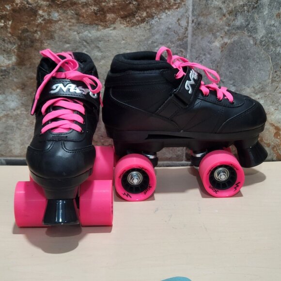 Epic Super Nitro Quad Speed Roller Skates Black Boots Pink Wheels Youth 3 - Picture 9 of 11